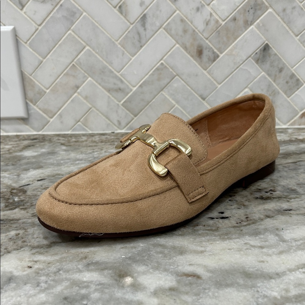 Tan Suede Feel Loafers